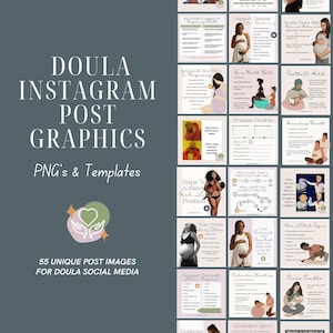 Doula Instagram & Social Media Templates | Canva Bundle for Birth and Postpartum Doulas | Editable Client Education Posts