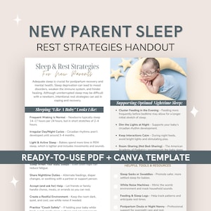 Folleto de estrategias para el sueño de los nuevos padres / Educación para un sueño tranquilo y apoyo al descanso en la paternidad temprana
