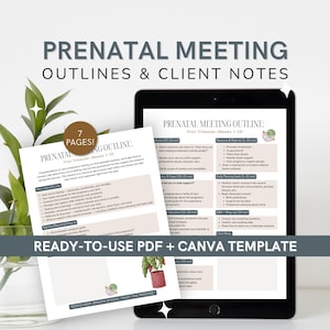 Prenatal Meeting Outlines + Client Notes | Editable Canva Templates for Birth Doulas & Care Planning Sessions