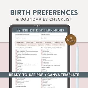 Birth Preferences and Boundaries Checklist | Clear Communication Tool for Informed Birth Choices