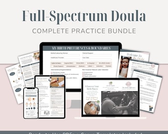 Full-Spectrum Doula Practice Bundle | Complete Fertility, Birth & Postpartum Support Toolkit with Editable Canva Templates