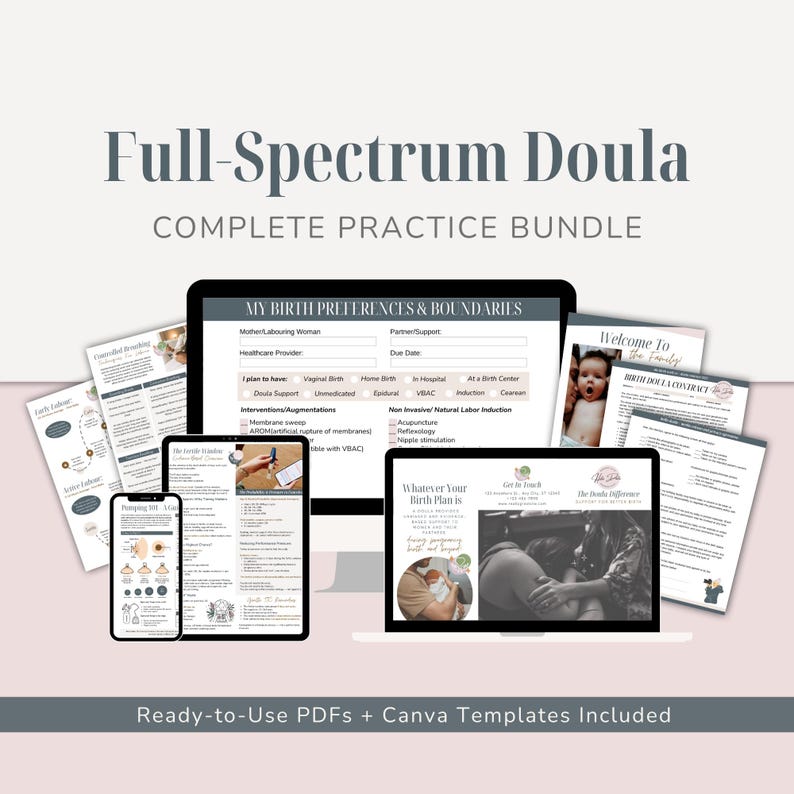 Full-Spectrum Doula Practice Bundle | Birth, Postpartum and Fertility Toolkit image 1