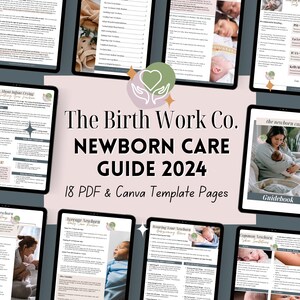Manuale per la cura del neonato / Nozioni di base sul bambino per i neo-genitori / Formazione per i clienti Doula / Modello Canva modificabile in PDF