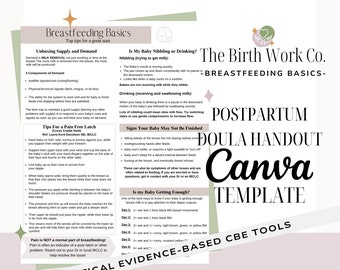 Breastfeeding Basics | Birth and Postpartum Doula Handouts | Doula Templates