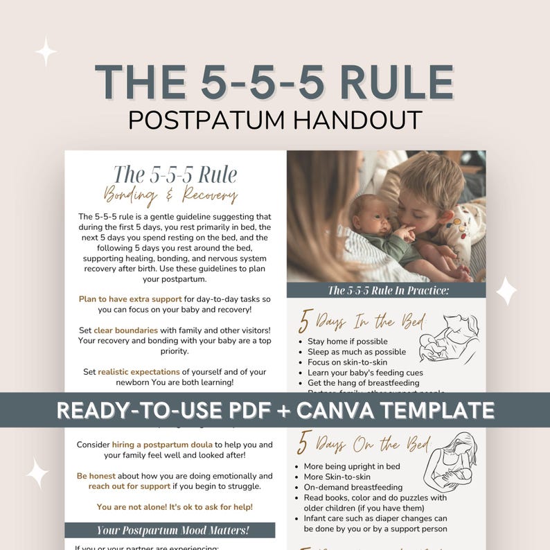 The 5-5-5 Rule Postpartum Recovery Guide | Gentle Fourth Trimester ...