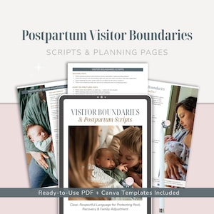 Postpartum Visitor Boundaries Scripts | Printable & Editable New Parent Guide
