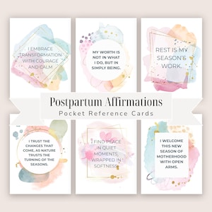 Postpartum Affirmation Cards Printable | Gentle Emotional Support Prompts + Editable Canva Templates for New Parents