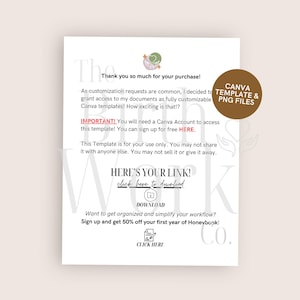 Puede incluir: Un gr&aacute;fico rosa y blanco con el texto "&iexcl;Muchas gracias por tu compra!" y "PLANTILLA CANVA & ARCHIVOS PNG". El gr&aacute;fico tambi&eacute;n incluye el texto "&iexcl;IMPORTANTE! Necesitar&aacute;s una cuenta de Canva para acceder a esta plantilla. Puedes registrarte gratis AQU&Iacute;." y "&iexcl;AQU&Iacute; EST&Aacute; TU ENLACE! Haz clic aqu&iacute; para descargar".