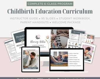 Childbirth Education Curriculum | 6-Class Prenatal Course, Canva Slides & Welcome Packet