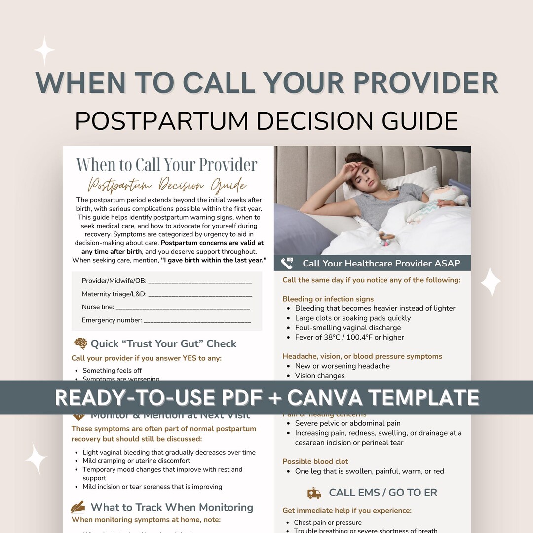 When to Call Your Provider Postpartum | After Birth Symptoms & Decision ...