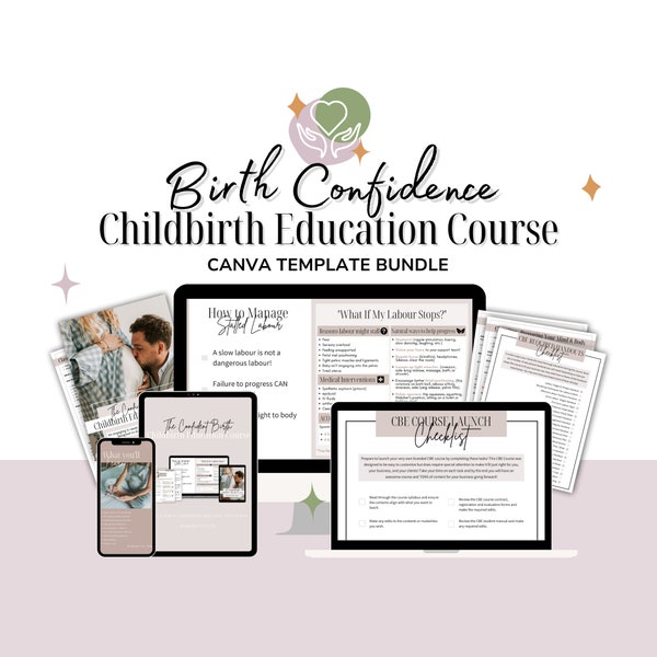 Bevallingsonderwijs Cursussjabloonbundel | Geboorte Doula | Bevallingseducatie | Doula-sjablonen
