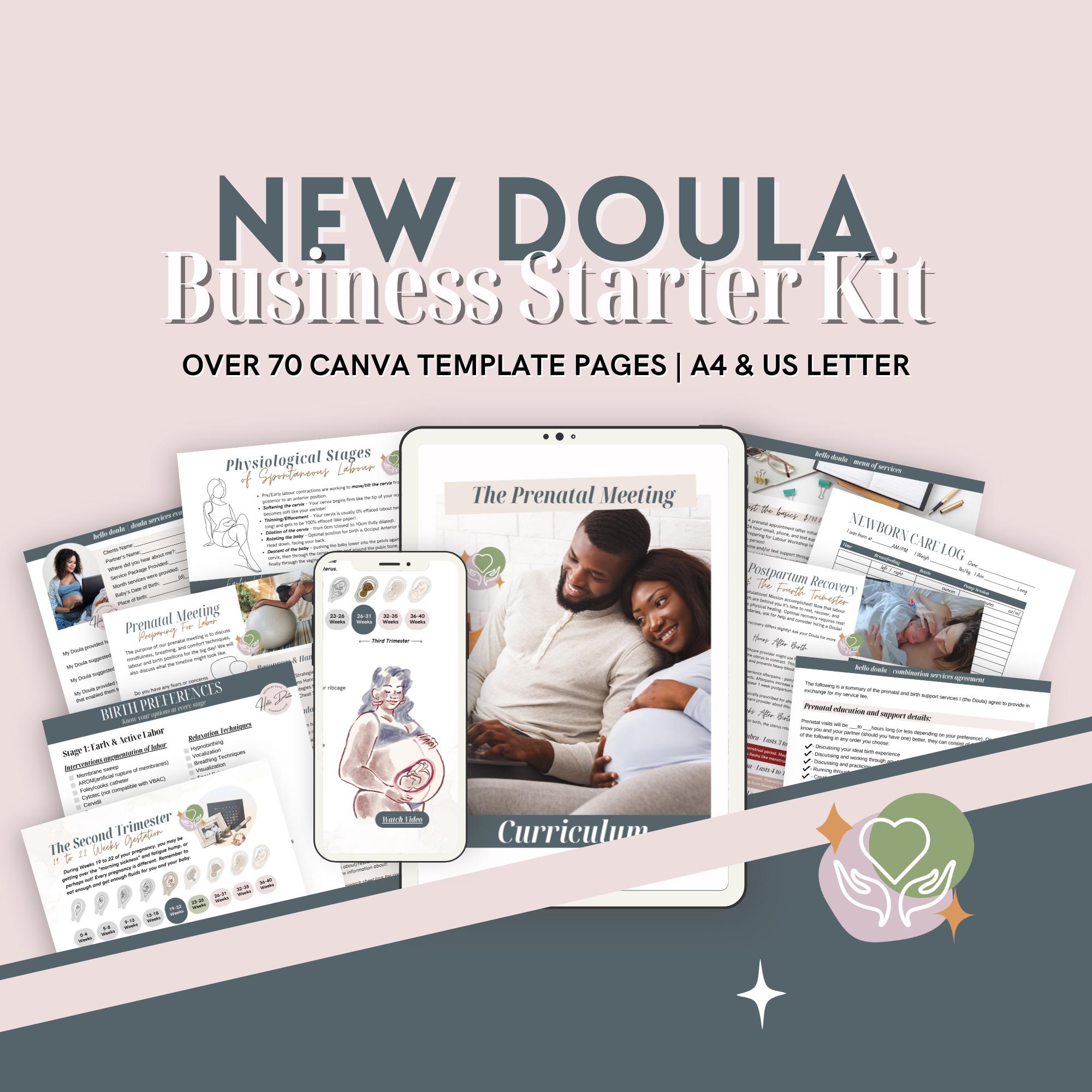 Doula Business Starter Kit: Editable Canva Templates & PDF Forms