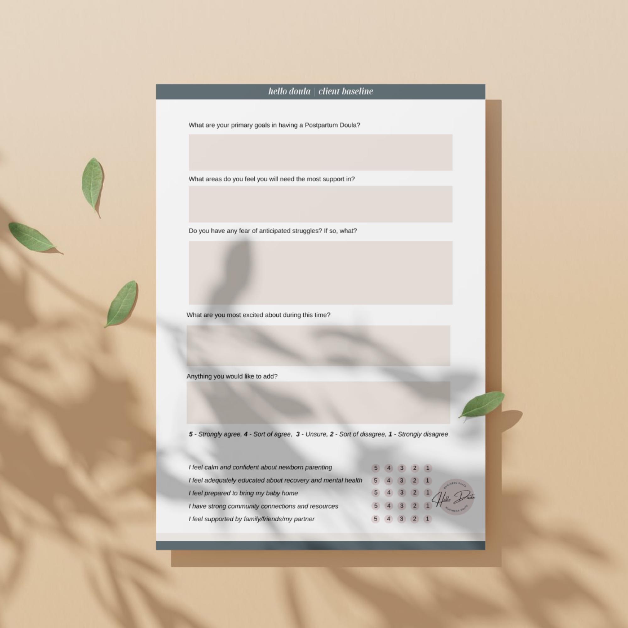 Postpartum Doula Contract & Intake Forms Bundle | Editable Canva ...