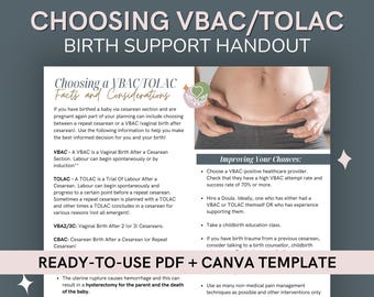 VBAC Education Guide: Canva Template & Printable PDF
