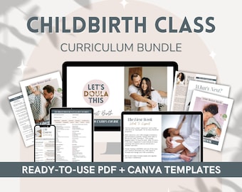 Curriculum-Bundle für die Kindergeburt | Komplettes vorgeburtliches Lehr-Toolkit mit bearbeitbaren Canva-Vorlagen und Handouts