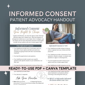 Informed Consent in Maternity Care: Doula Handout & Canva Template (PDF Downloadable)