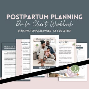 Postpartum Support Plan Template | Fourth Trimester Recovery & Care Guide | Doula Client Printable | Canva PDF