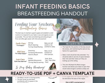 Infant Feeding Guide: Editable Canva Template & PDF for Doulas