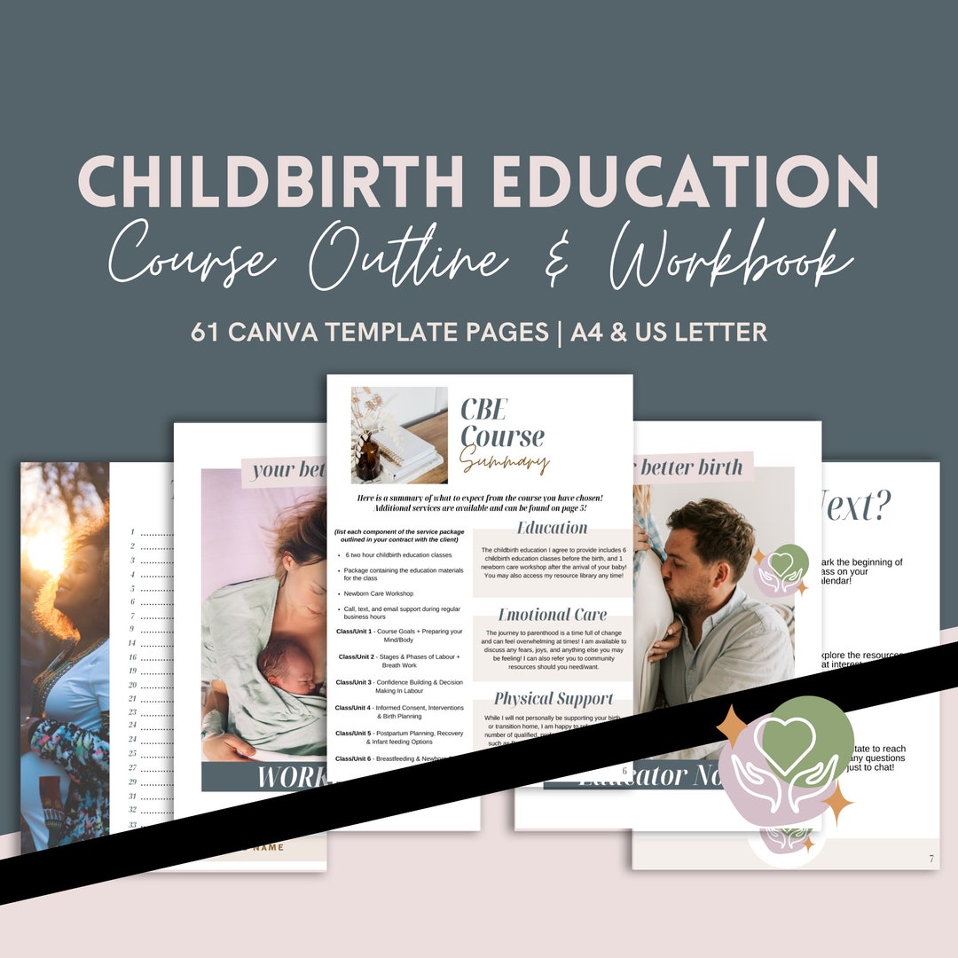 6-week Childbirth Education Course Outline and Student Workbook - Canva ...