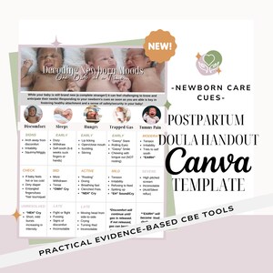 Newborn Care Cues | Postpartum Doula Handouts | Doula Templates