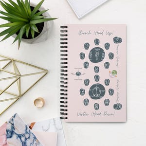 Notitieboek Foetale Positionering Spiraal – Doula-dagboek geboortekaartjes – Cadeau verloskundige – Notitieboek geboortewerker – Tracker prenataal bezoek