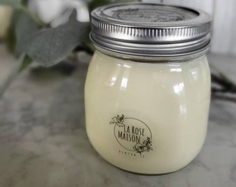French Vanilla Candle - 8oz - Soy Candle - Fresh Scent Candle - Valentines Day - Gift - Hand Poured - Vegan Soy Candle