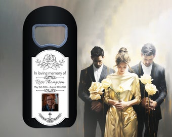 Personalized Funeral Magnet Opener - Custom Memorial Keepsake with Photo