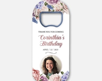 Birthday Magnet Favors for Guests in Bulk, Customizable Bottle Opener Photo Magnet Gifts