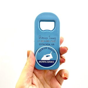 WÄSCHESERVICE-GESCHENKE, Kühlschrankmagnete mit Kappenöffner für chemische Reinigungsdienste, Flaschenöffner-Swags für Bügelunternehmer
