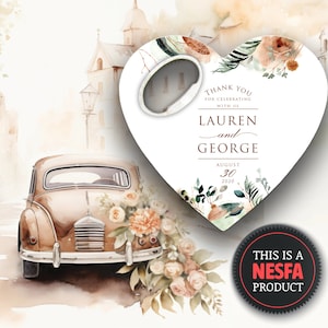 Fall Wedding Favors for Guests in Bulk, Cute Heart Bottle Opener Save the Date Magnet Keepsakes, Wedding Souvenirs