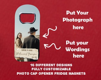 Personalized Photo Magnet Bottle Opener Wedding Favors