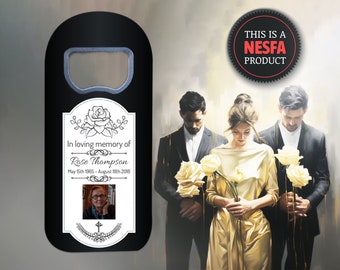 Personalized Funeral Magnet Opener - Custom Memorial Keepsake with Photo