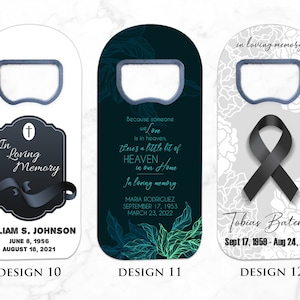 Funeral Favors Customizable, Celebration of Life Memorial Bottle Opener Photo Magnet Favor Keepsakes for Guests image 6