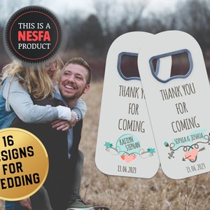 Wedding Favor Magnets for Guests in Bulk, Personalized Cute Unique Bottle Opener Fridge Magnet Favour Save the Dates