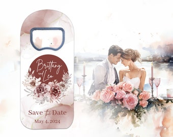 Bottle Opener Save The Date Magnet • Useful Custom Wedding Magnet Favours for Guests in Bulk