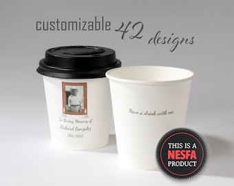 Funeral Paper Cups | Customized with Name, Remembrance, and Photo