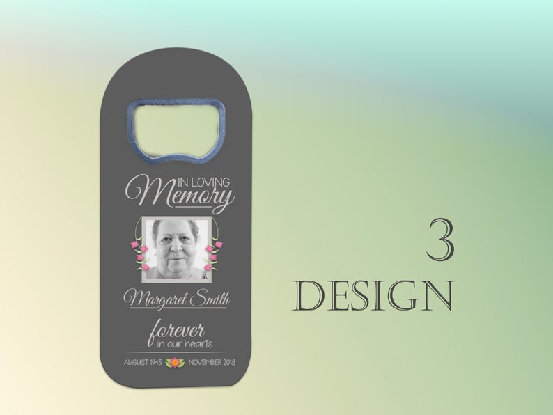 Custom Funeral Fridge Magnet Bottle Opener Personalized Memorial Keepsake image 5