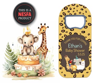 Safari Kids Birthday Party Gift, Custom Bottle Opener Fridge Magnet Favors