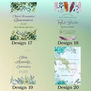 Quinceanera Pattern Options for Acrylic Invitations