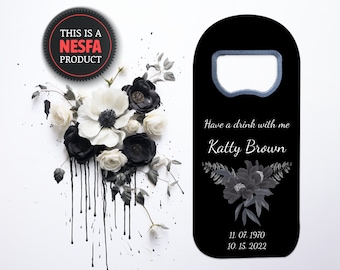 Funeral Favors for Guests • Celebration of Life Favors • Memorial Bottle Opener Magnet Keepsakes