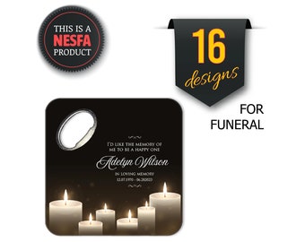 Personalized Bottle Opener Fridge Magnet Funeral Favors