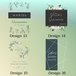 Quinceanera Pattern Options for Acrylic Invitations