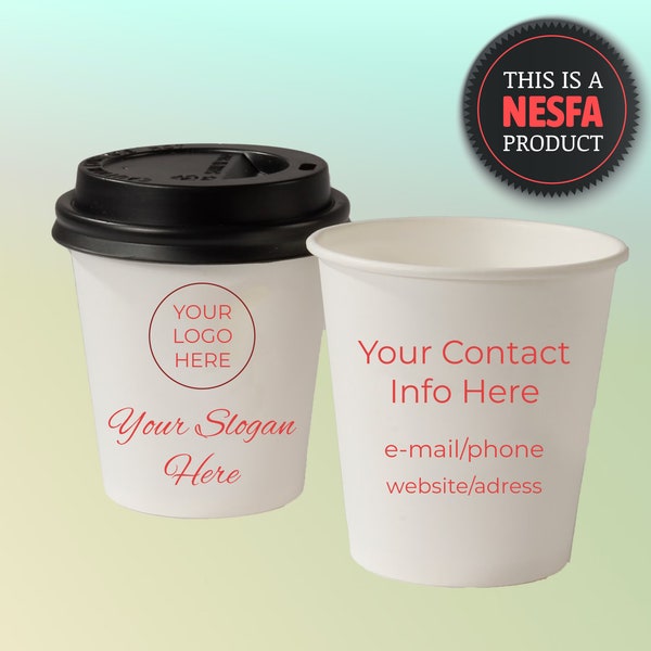 100 Pcs | Customized Paper Cups for Business Promotions | Personalized with Logo, Info and Slogan