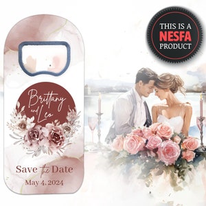 Wedding Save The Date Magnet Personalized Bottle Opener image 1
