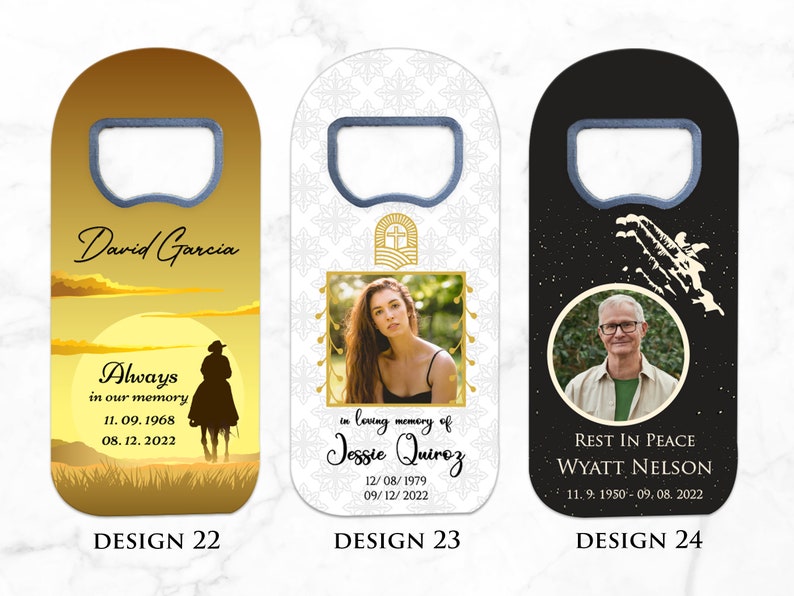 Funeral Favors Customizable, Celebration of Life Memorial Bottle Opener Photo Magnet Favor Keepsakes for Guests image 10