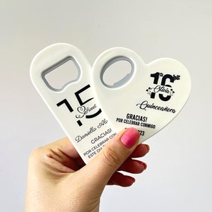 Quinceanera-gunsten aangepaste flesopeners, minimaal 15 zoete cadeaus voor gasten, bulk feestartikelen