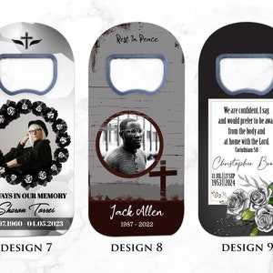 Funeral Favors Customizable, Celebration of Life Memorial Bottle Opener Photo Magnet Favor Keepsakes for Guests image 5