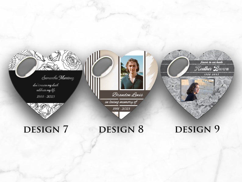 Funeral Favors for the Guests Attending Bottle Opener Heart Magnet Mementos Celebration of Life Favous Remembrance Gifts image 5