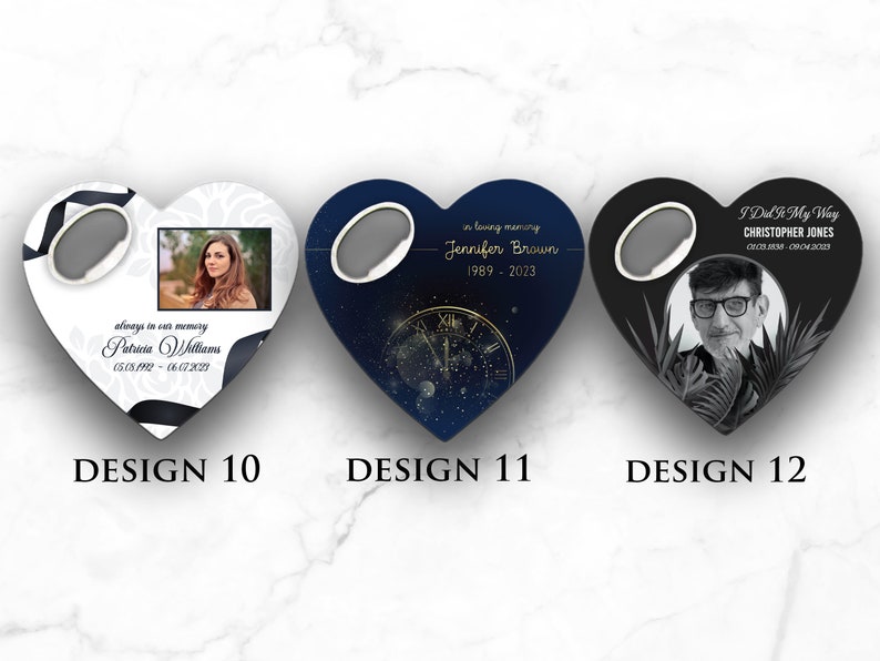 Funeral Favors for the Guests Attending Bottle Opener Heart Magnet Mementos Celebration of Life Favous Remembrance Gifts image 6