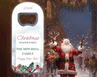 New Year Xmas Bottle Openers, Christmas Favors, Customizable Fridge Magnet Gifts